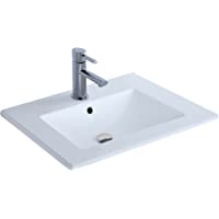 Cygnus Bath Extraplano Lavabo Porcelana- Blanco Brillo- 60 cm- 12 Unidades